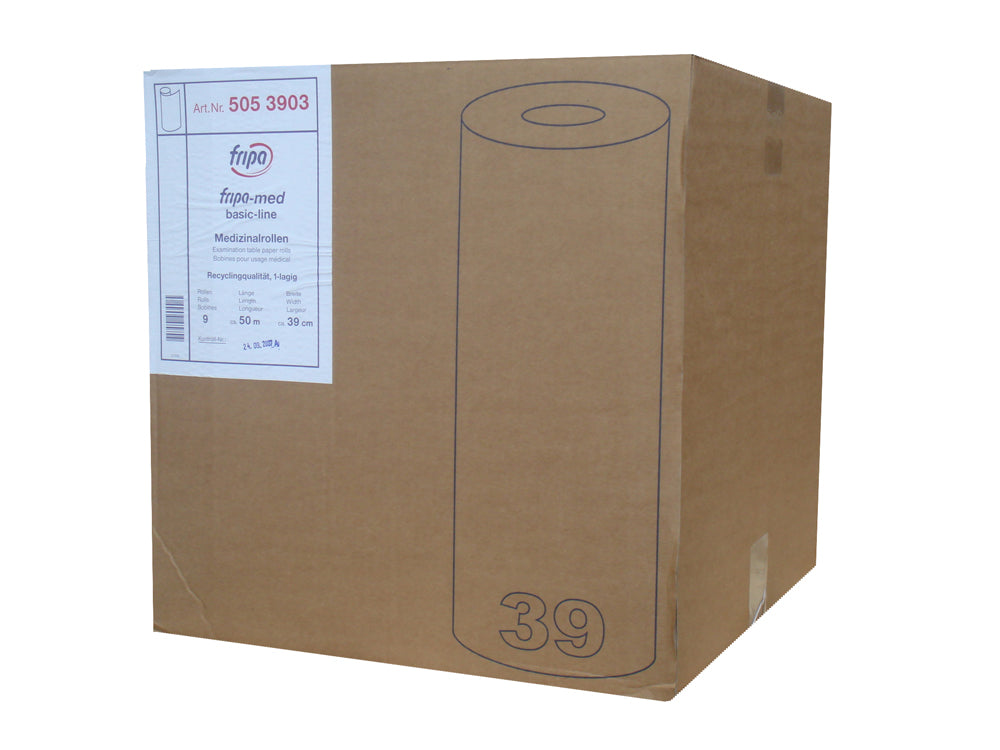 Weiße Liegenabdeckungen 39 cm × 50 m, Karton mit 9 Rollen
