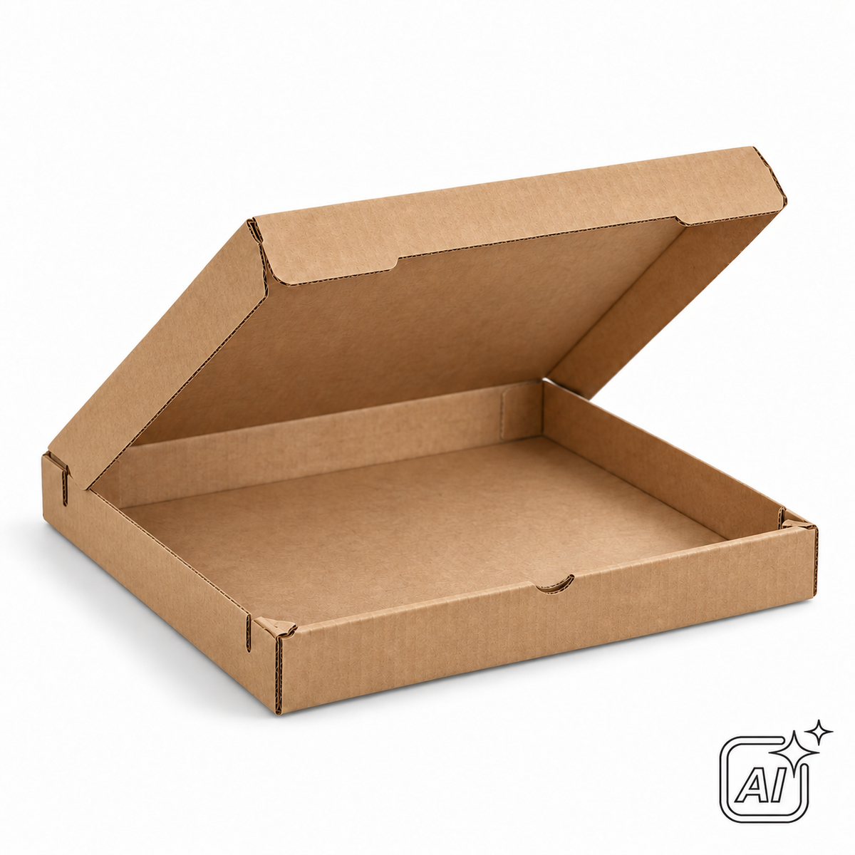 Pizzabox Treviso 29 × 29 × 3 cm – KI-Symbolbild in Kartonfarbe; tatsächliche Farbe und Aufdruck können abweichen