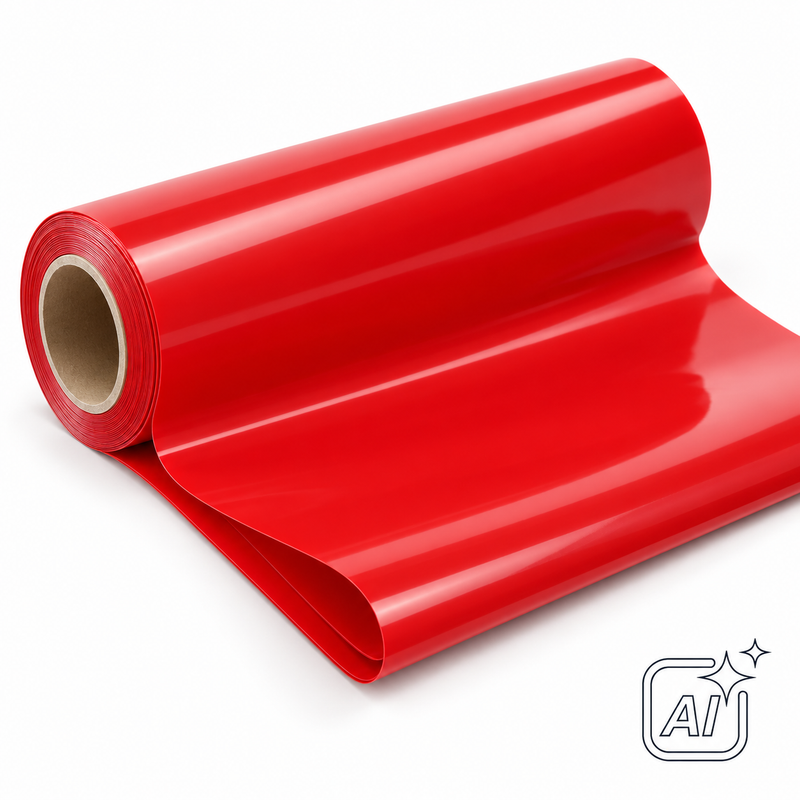 Lackfolie rot, 2 × 15 m, 150 µm – KI-Darstellung