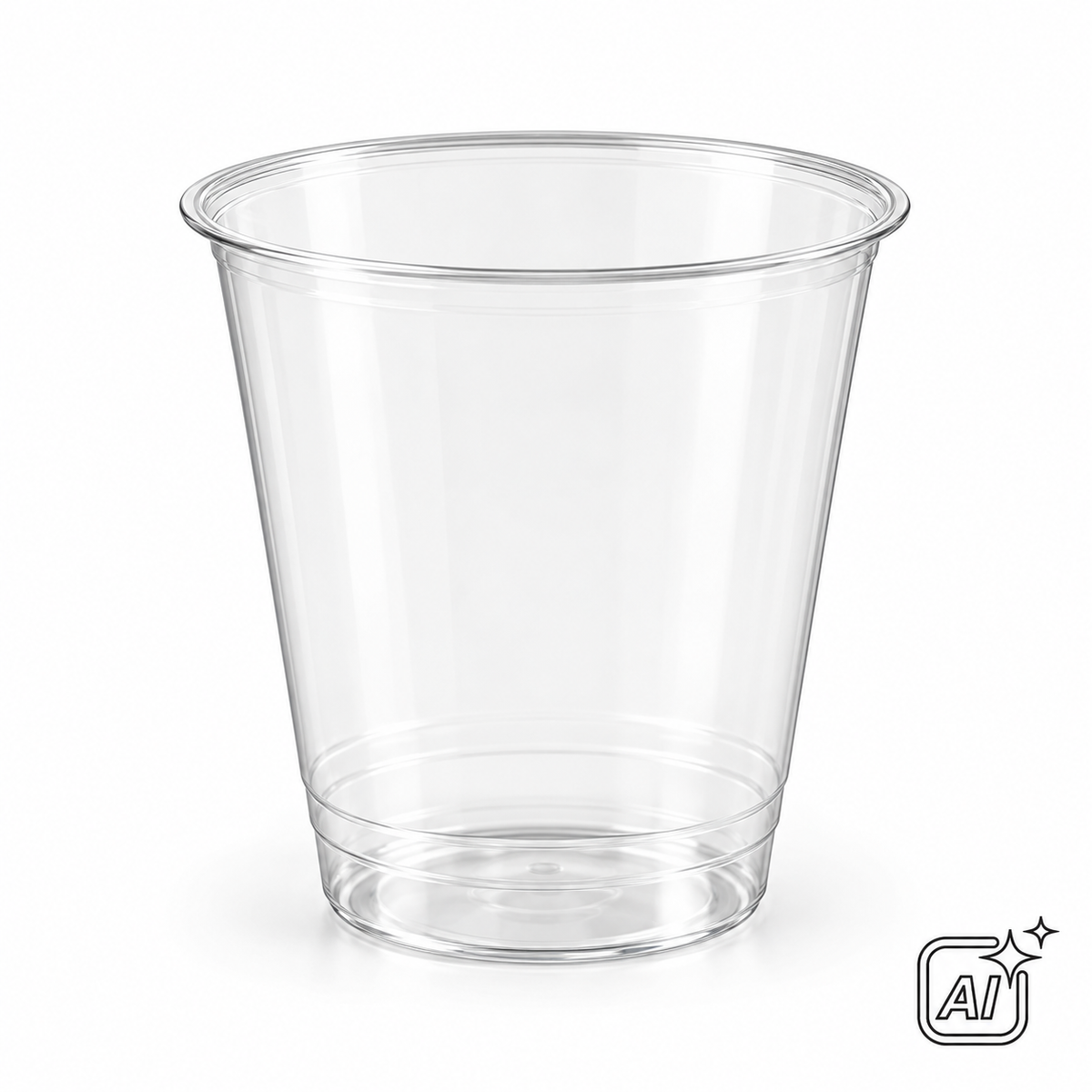 Trinkbecher 0,4 Liter, PP transparent – KI-Symbolbild, exemplarische Darstellung