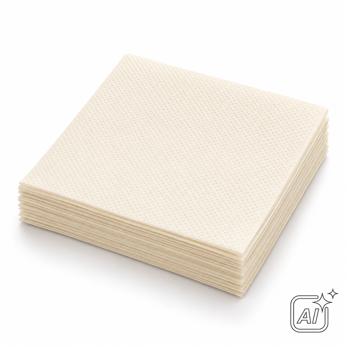 DecoSoft-Servietten uni creme, 40 × 40 cm, 1/4-Falz – KI-Symbolbild, exemplarische Darstellung