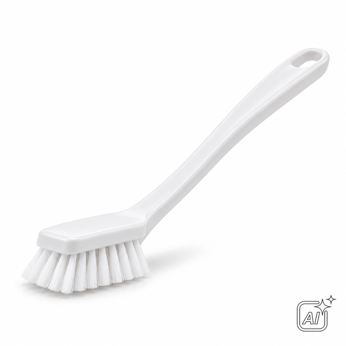 Spülbürste eckig - Nylon 6.6 weiß – KI-Symbolbild, exemplarische Darstellung
