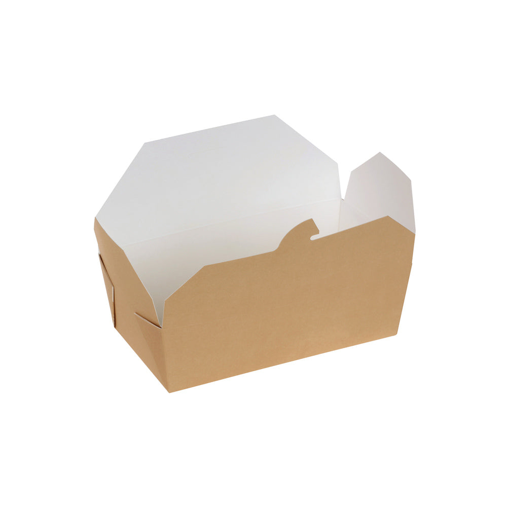 Take-away-Box braun/weiß, 800 ml, mit PLA-Beschichtung – Original-IFF
