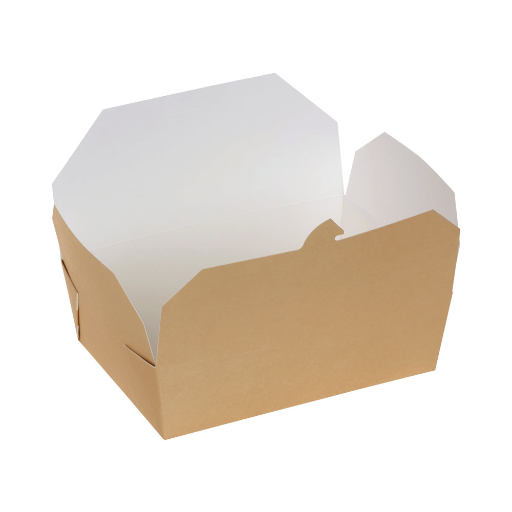 Take-away-Box braun/weiß mit PLA-Beschichtung, 15,2 × 12 × 6,5 cm – Original-IFF