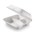 Bagasse-Menübox mit Klappdeckel, 3-geteilt, 23,5 × 19,5 × 7,5 cm – Original-IFF