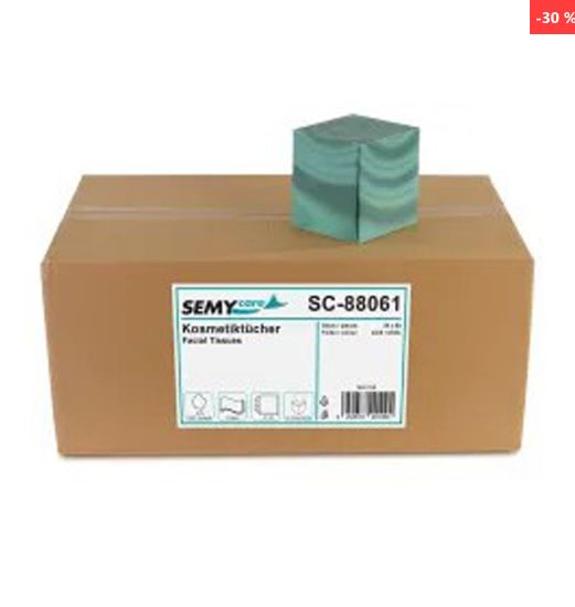Kosmetiktücher Würfel, Zellstoff 3-lagig neutral