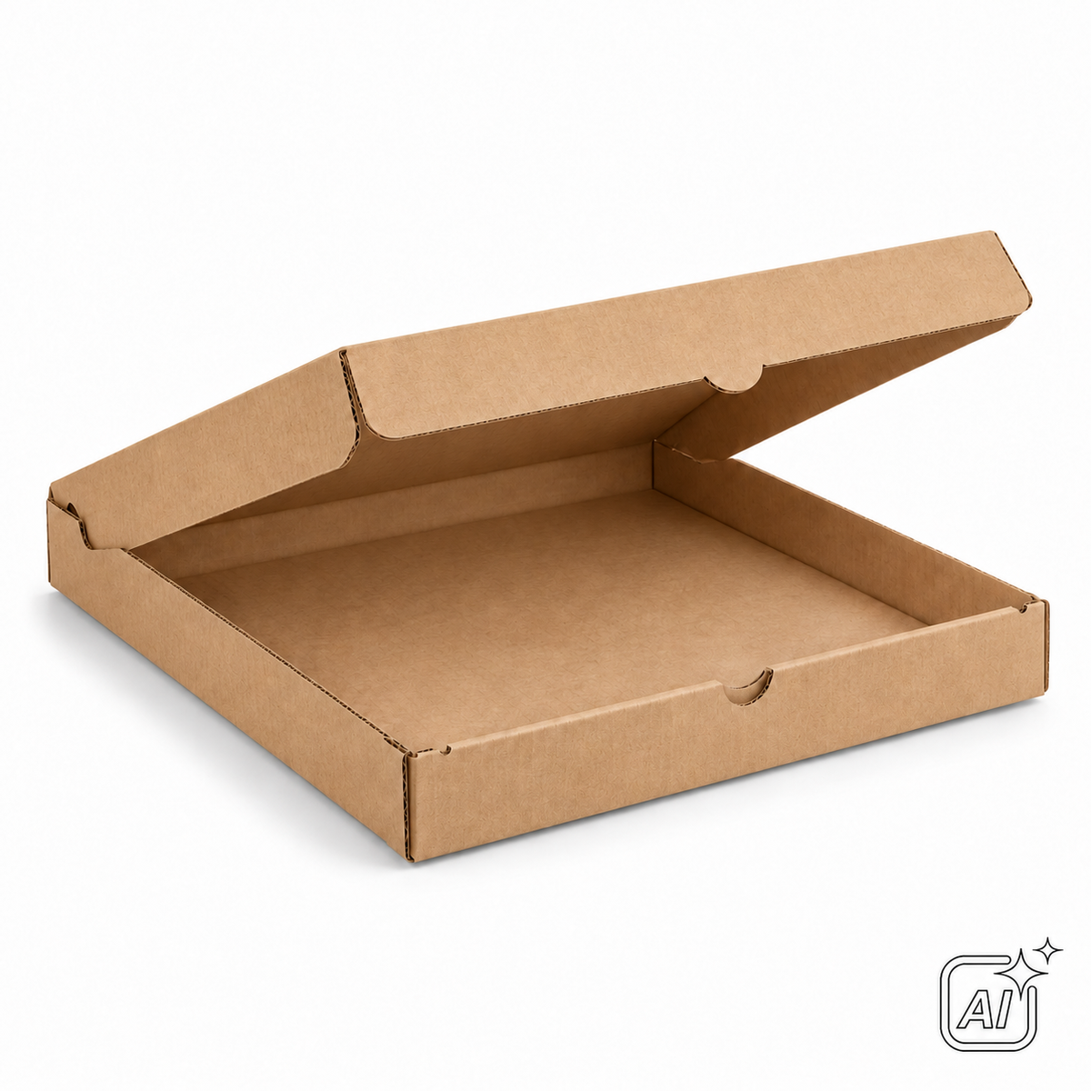 Pizzabox Treviso 30 × 30 × 3 cm – KI-Symbolbild in Kartonfarbe; tatsächliche Farbe und Aufdruck können abweichen