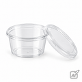 Verpackungsbecher klar 100 ml rund mit Deckel – KI-Symbolbild, exemplarische Darstellung