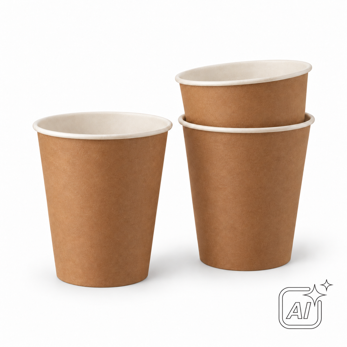 KI-Abbildung: Kaffeebecher 0,25l braun ohne Druck