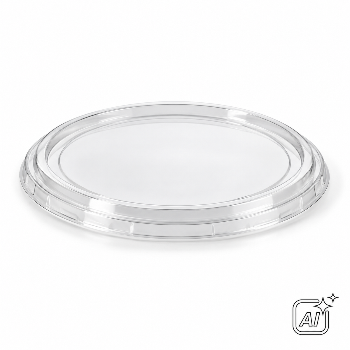 Flachdeckel rPET für Ø185 mm für 1015551 – KI-Symbolbild, exemplarische Darstellung