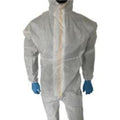 Schutzoverall 5/6 PP+PE weiß XL Langarm mit Kapuze