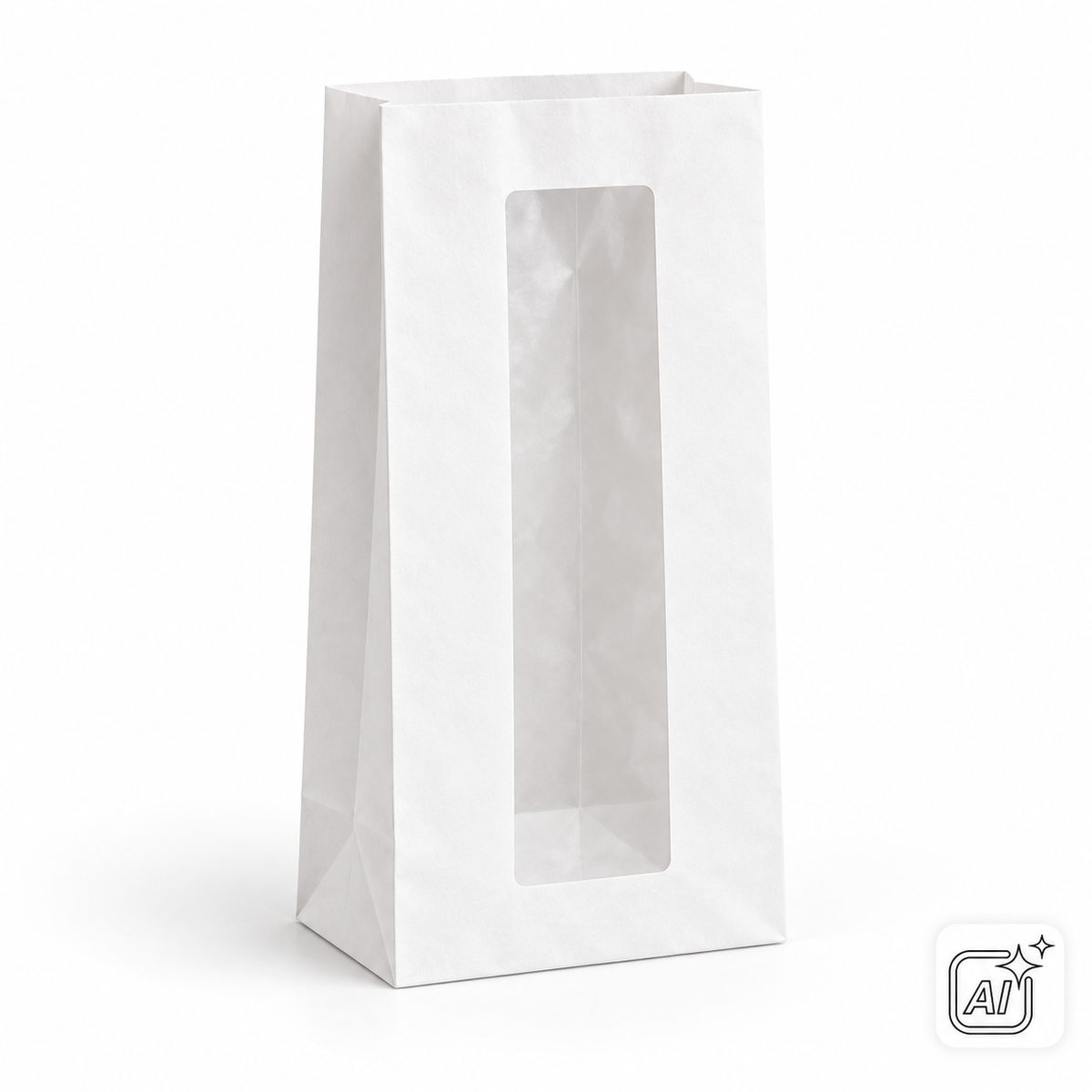 Sichtstreifenbeutel weiß ohne Druck 16x8x32cm
