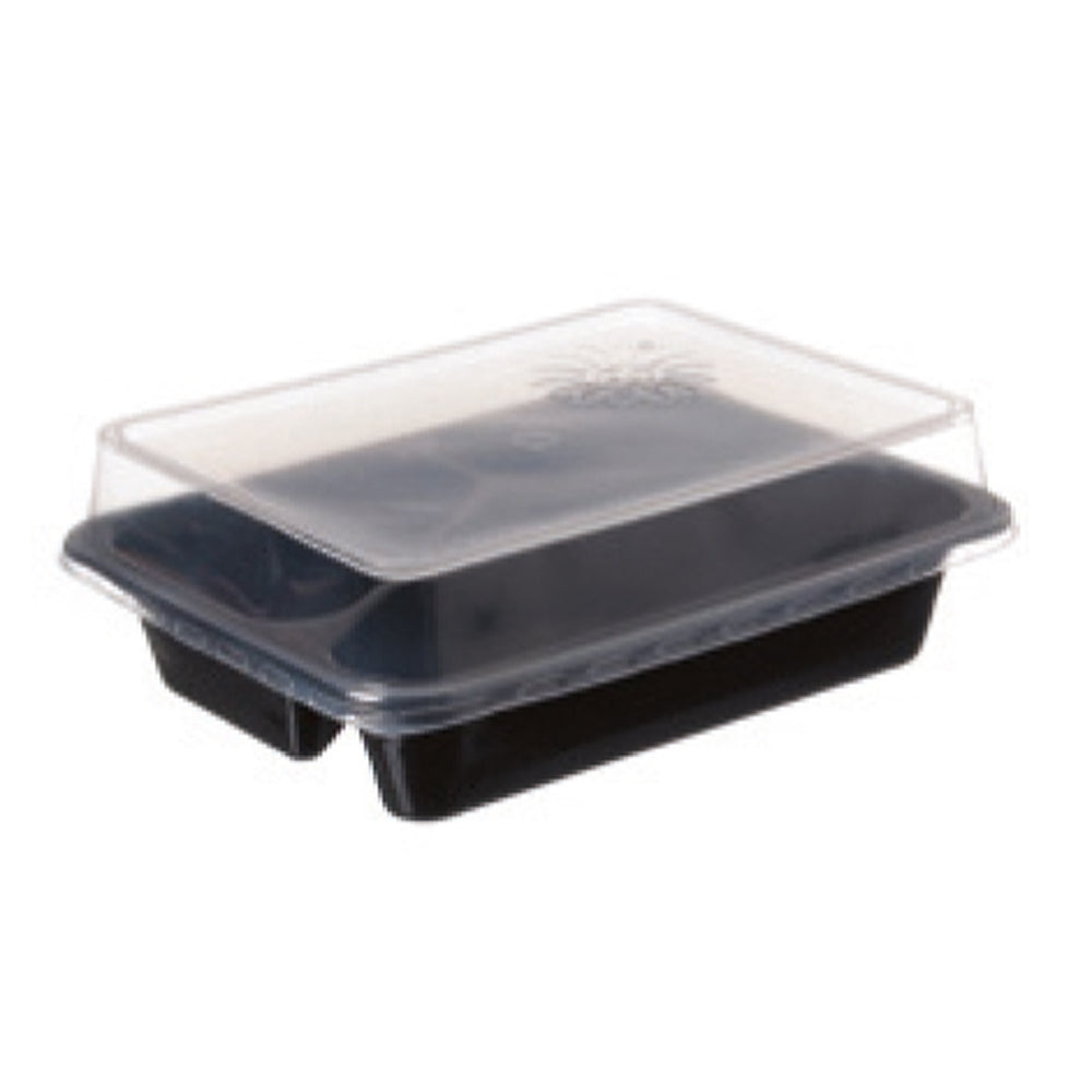 Mehrweg-Menüschalen PP schwarz, 3-geteilt, 325/225/600 ml – Original-IFF