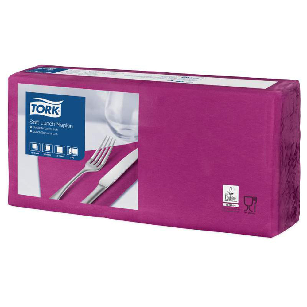Tork Tissue-Servietten UNI violett 33x33 cm, 3-lagig, 1/4-Falz – IFF-Farbabbildung