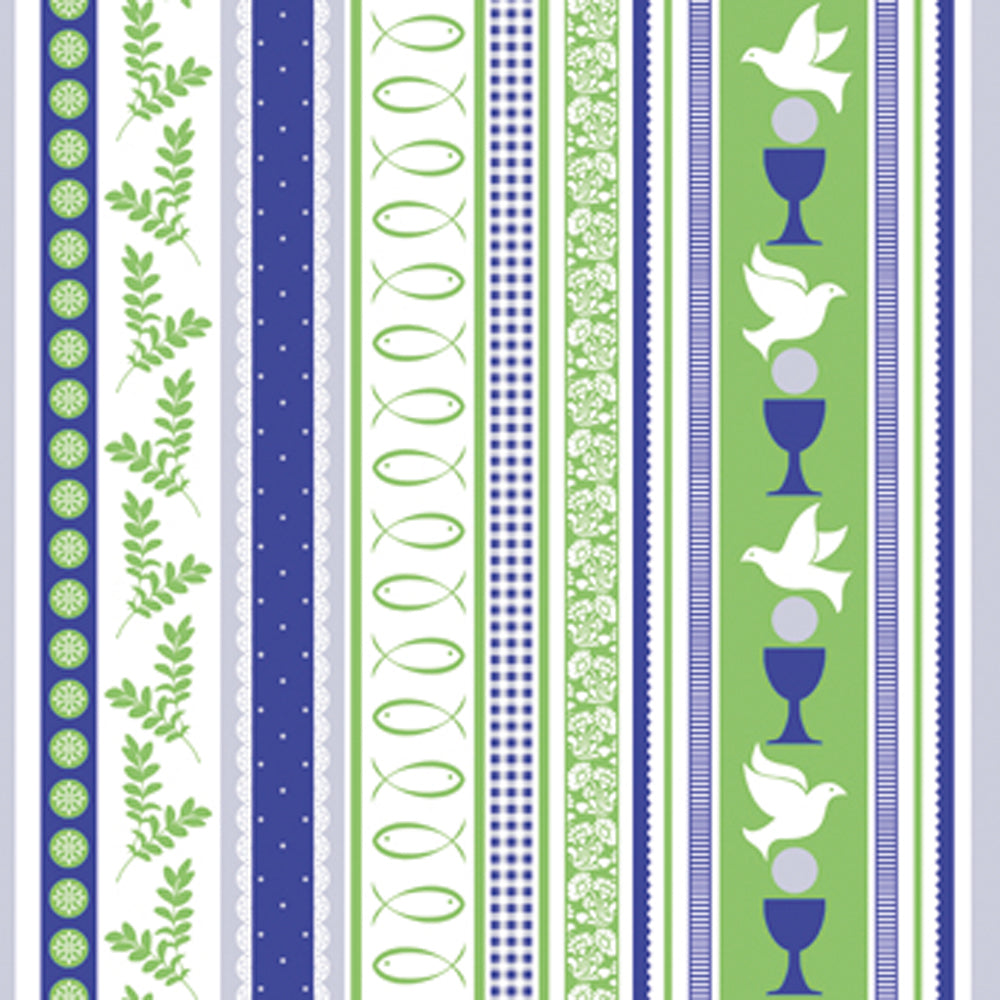 Airlaid-Servietten KOMMUNION/KONFIRMATION blau-grün, 40 × 40 cm – Original-IFF