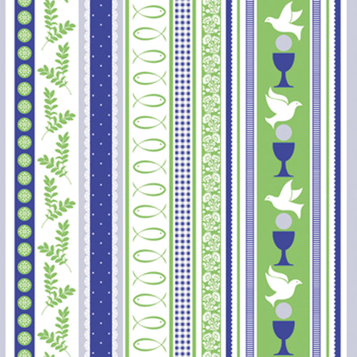 Airlaid-Servietten KOMMUNION/KONFIRMATION blau-grün, 40 × 40 cm – Original-IFF