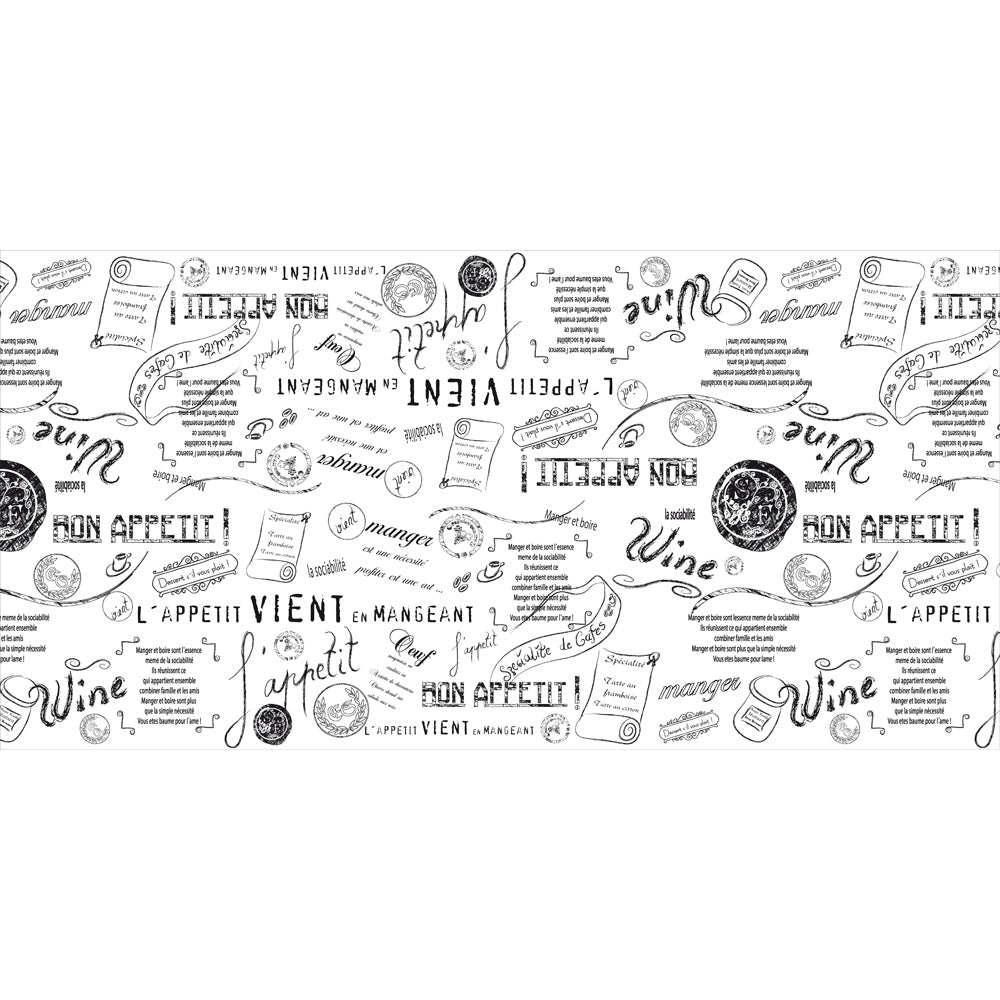 Mank Airlaid-Tischläufer SCRIPT schwarz, 40 cm × 24 m – Original-IFF