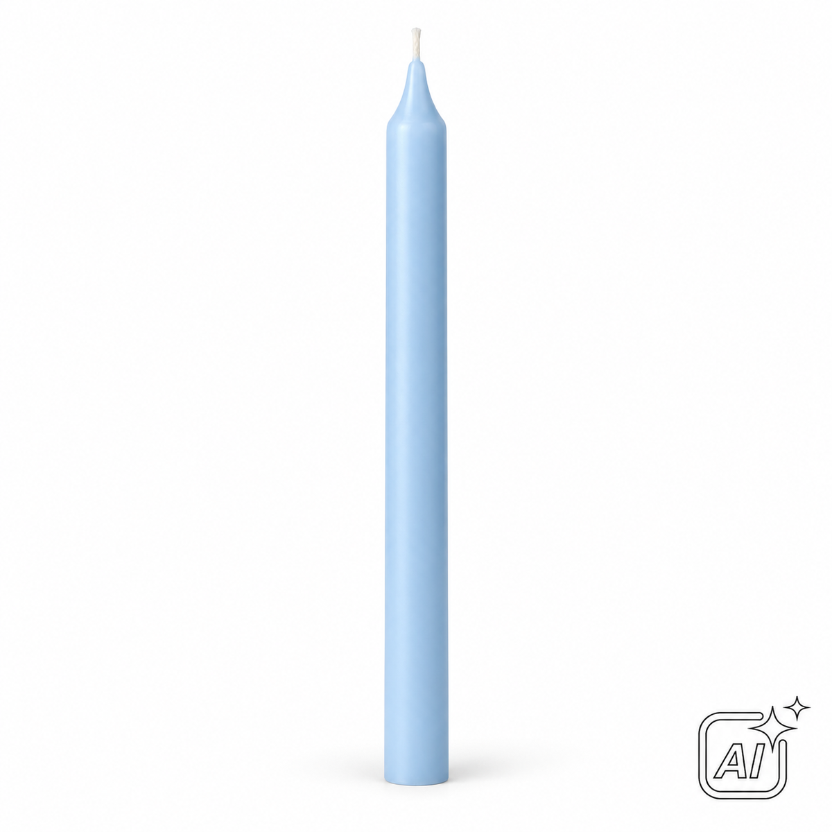 Mank Leuchterkerze hellblau 24 St./Kt. – KI-Symbolbild, exemplarische Darstellung