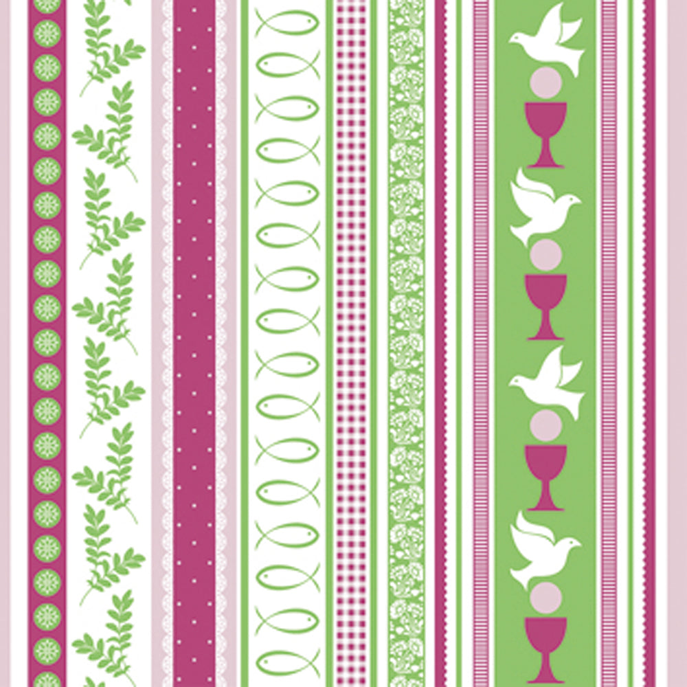 Mank Airlaid-Servietten KOMMUNION/KONFIRMATION pink-grün 40 × 40 1/4-Falz – Original-IFF-Produktbild