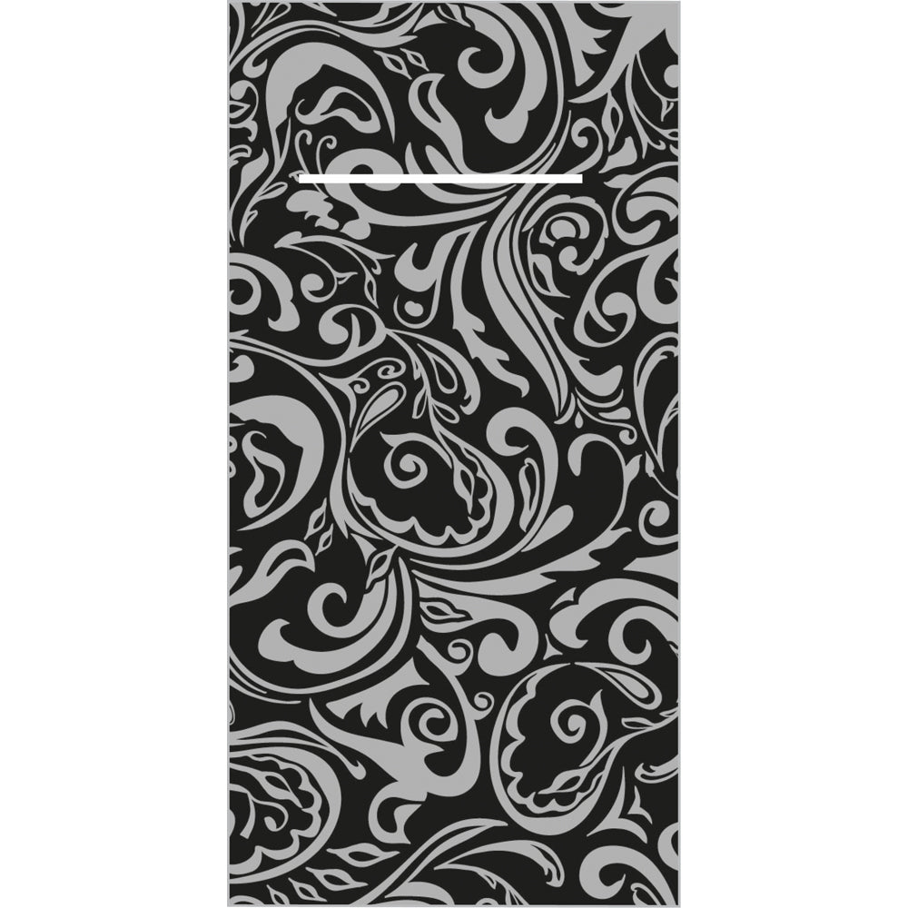 Mank Pocket Napkins LIAS schwarz-silber 40 × 40 1/8-Falz – Original-IFF-Produktbild