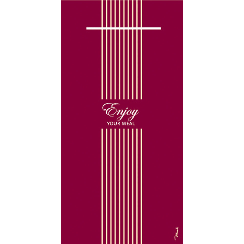 Mank Pocket Napkins ENJOY YOUR MEAL bordeaux, 40 × 40 cm – Original-IFF