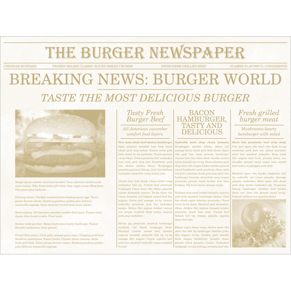 Mank Papier-Tischsets NEWSPAPER beige, 40 × 30 cm – Original-IFF